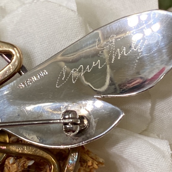 Vintage Sterling GP Courtney Design Brooch/Pendant with a bale Large 3 1/4” x 2” - Picture 6 of 10